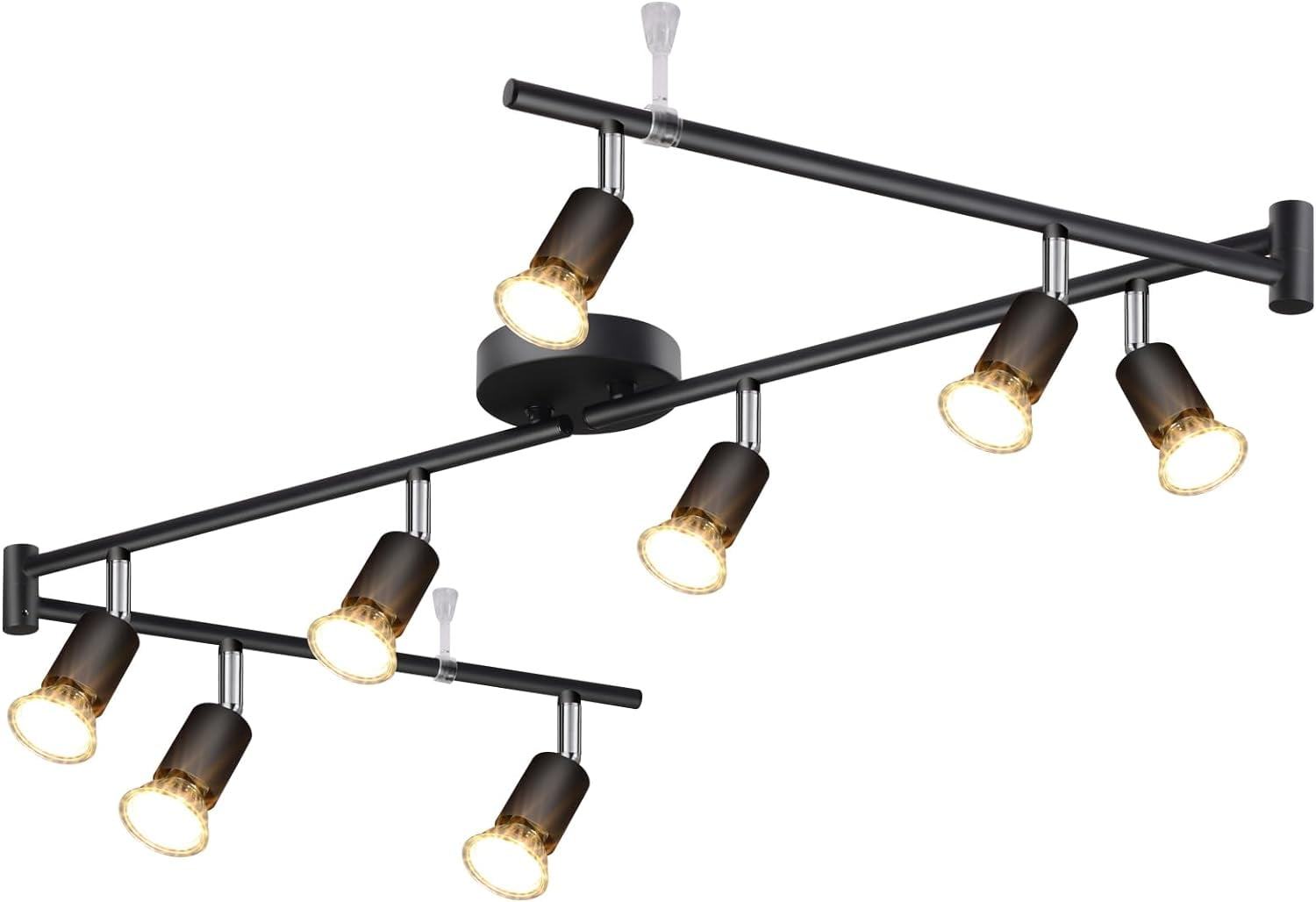 Depuley 8Light LED Track Lighting Fixture, Black Kitchen Ceiling