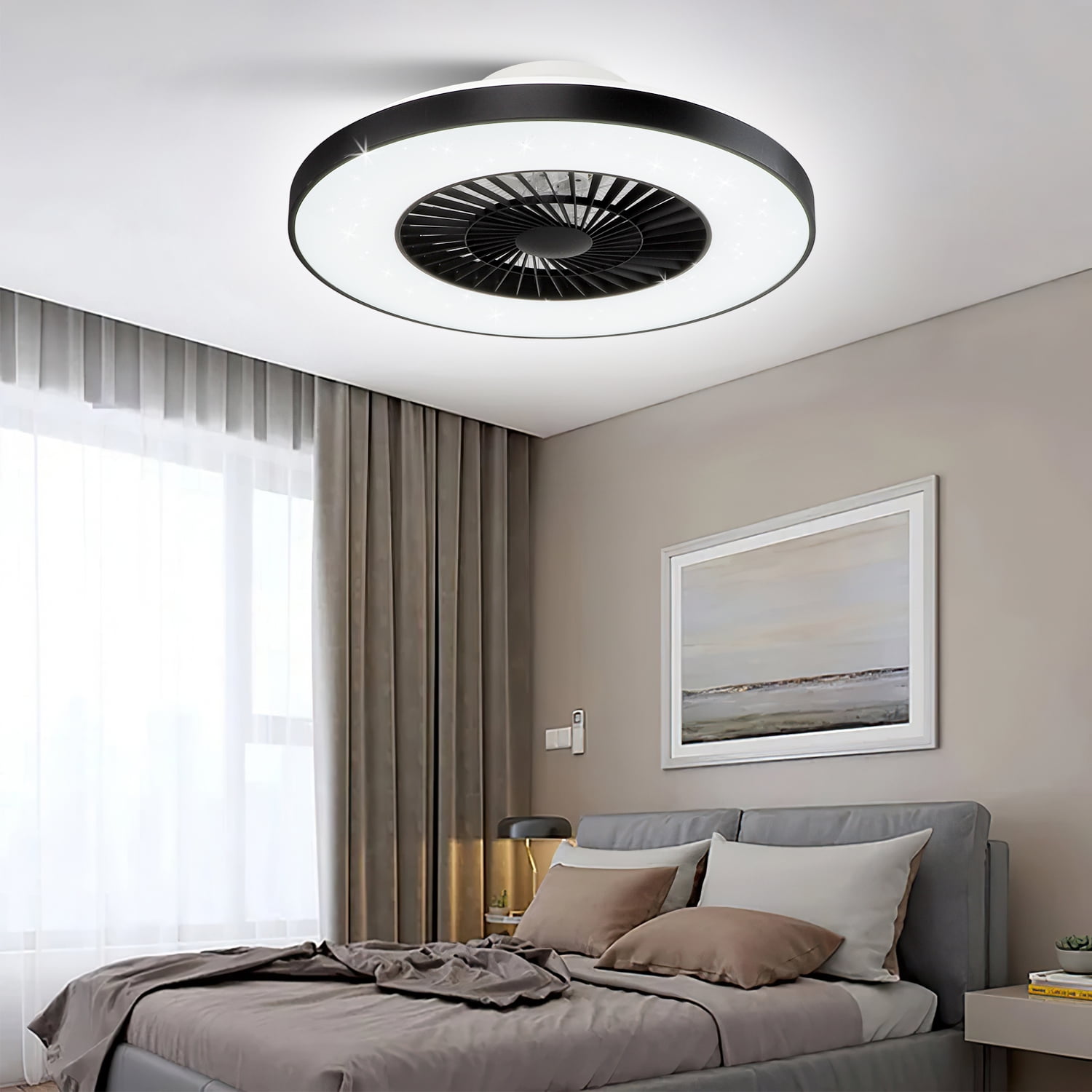 Depuley Ceiling Fan with Light Modern Bladeless Ceiling Fan with Remote