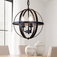thumbnail image 1 of Depuley Industrial Pendant Lighting Fixture, 3 Lights Flush Mount Chandelier Hanging, E12 Base Matte Black, 1 of 7