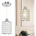 thumbnail image 1 of Depuley Modern Crystal Pendant Lighting Chrome Finished Hanging Light Fixture Cord Adjustable, E26 Base, 1 of 6