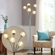 Depuley Modern Globe LED Floor Lamps with 5 Lights Tall Pole Tree Lighting for Living room & Bedroom G9 Bulb