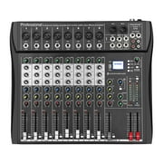 Depusheng DT8 Professional Audio Mixer 8 Channel Mixing Console with USB Computer MP3 Input 48V Phantom Power Stereo DJ Studio FX Steel Chassis