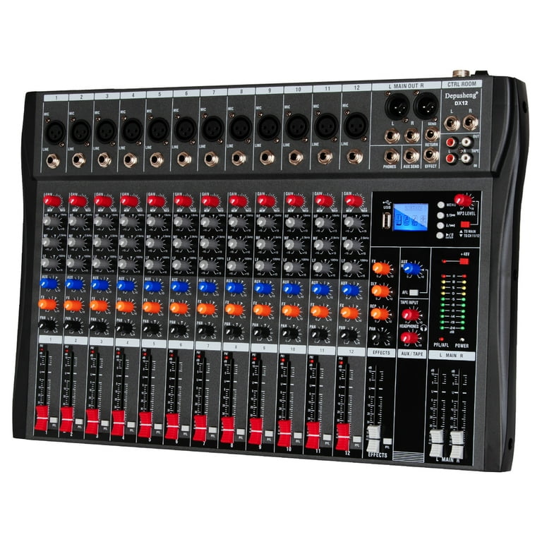 DEPUSHENG DX12 12チャンネル アナログミキサー Depusheng DX12 Professional 12 Channel Audio Mixer USB