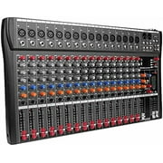 Depusheng DX16 16 Channel Audio Mixer Soundboard Mixing Console Sound Controller with USB & Bluetooth 48V Power for Professional and Beginners