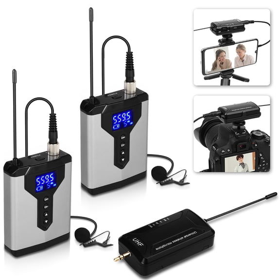 Depusheng Q7 UHF Wireless Lavalier Microphone With Bodypack Transmitter Professional Use For Teaching,Speech,Interview