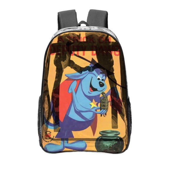 Deputy Dawg-theme Clear Backpack Heavy Duty Transparent Bag See Through Bookbag for Work, Sport, College, Travel12.2“X16.9"(31X43cm)