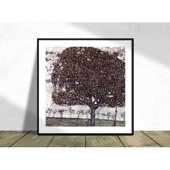Der Apfelbaum Gustav Klimt Square Poster Vintage Exhibition Reproduction Housewarming Nature Poster, Unframed Paper Poster 8x10in