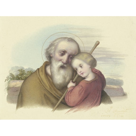 Der Heilige Joseph mit dem Jesuskind Poster Print by Johann Grund (24 x 36)