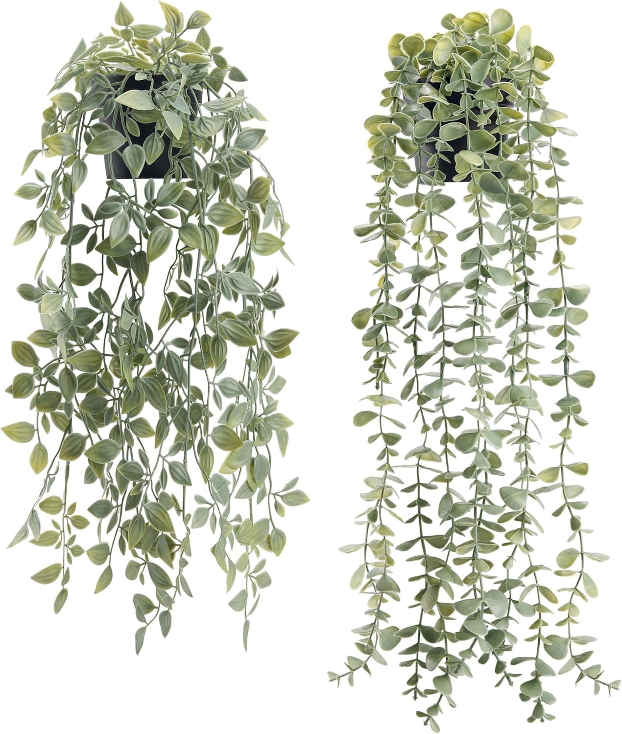 Der Rose 2 Pack Fake Plants Hanging Artificial Decor Faux Potted ...