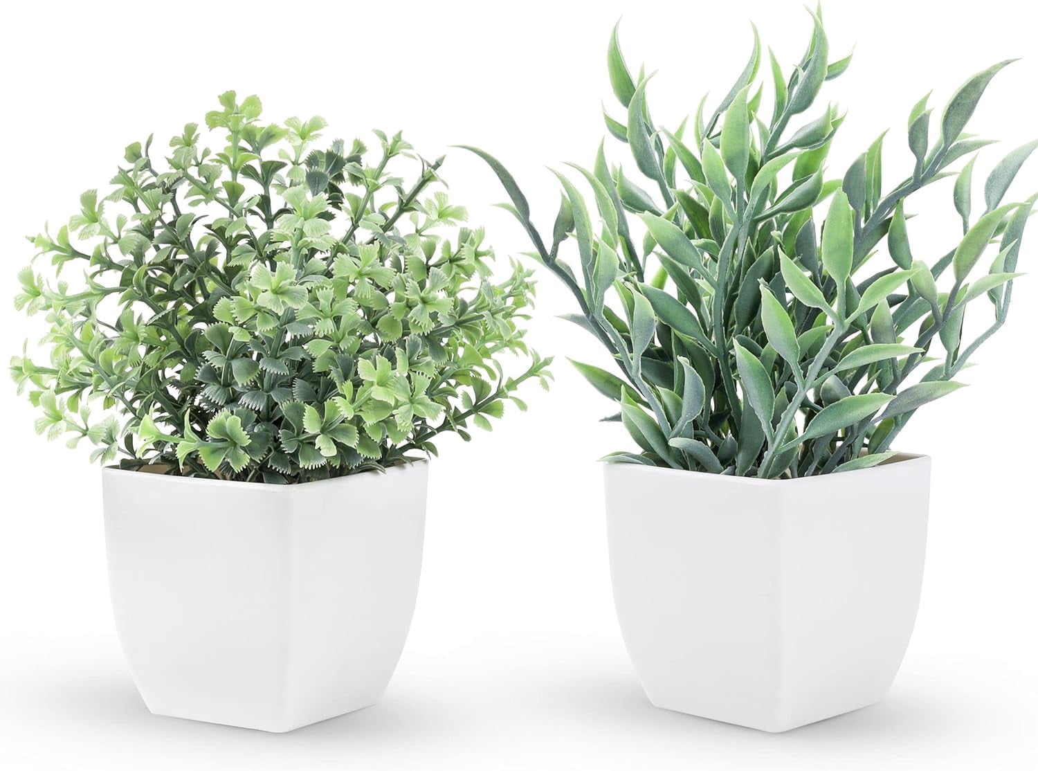Der Rose 2 Pack Small Fake Plants Artificial Greenery Eucalyptus Plants ...
