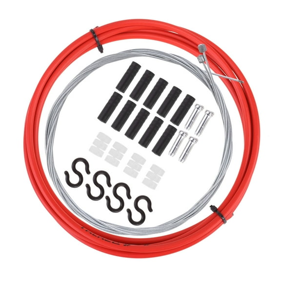 1 Set Road Bike Brake Derailleur Cable Tube Variable Shifting Brake Wire Fixed Gear for Red Color