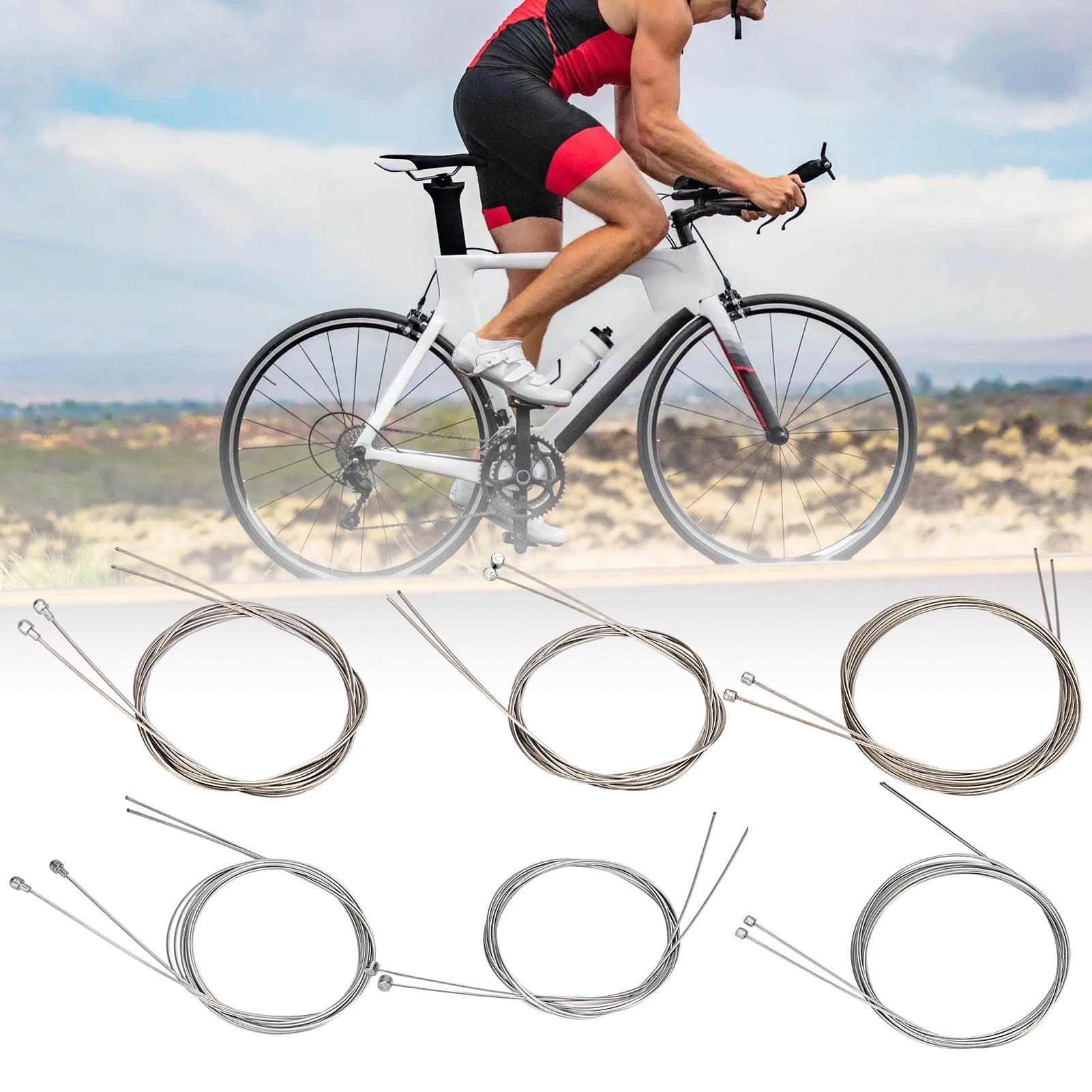 10-Pack Universal Bicycle Shift & Brake Inner Cables – Stainless Steel, 2m Length
