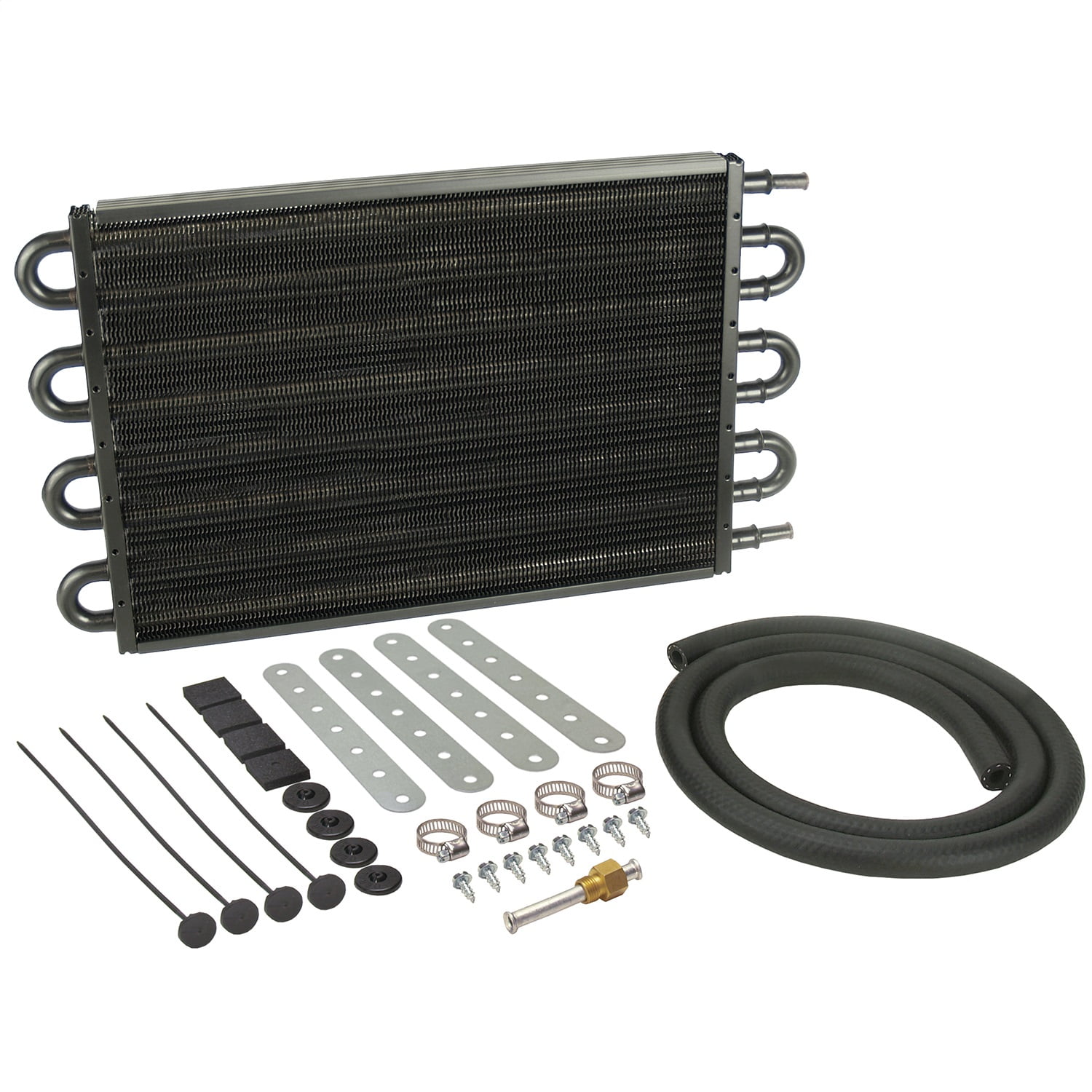Derale 13104 Series 7000 Transmission Oil Cooler – 1/2 Inch Tube & Fin, With Installation Kit