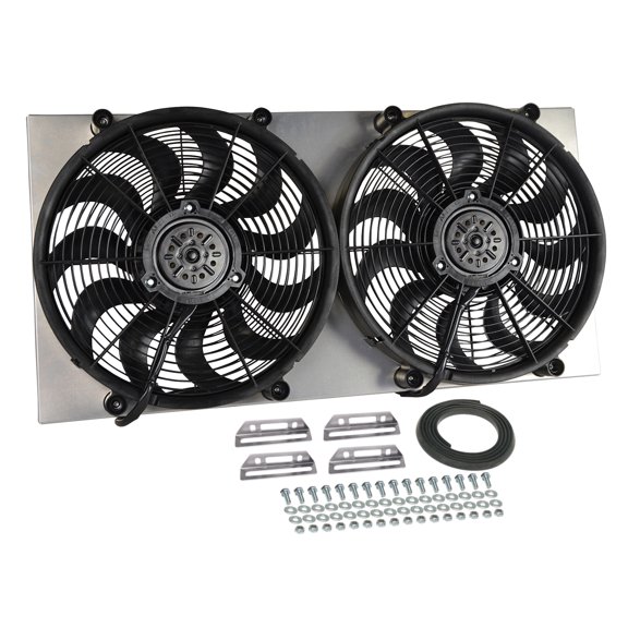 Derale 16843 Powerpack - High Output Dual 17" Electric RAD Fan/Aluminum Shroud Kit