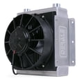 thumbnail image 1 of Derale Fluid Cooler and Fan, 12-3/8 x 11-7/8 x 8-1/2 in, Tube Type, 7/8-14 in Female O-Ring Inlet Fitting, 7/8-14 in Female O-Ring Outlet Fitting, Universal, Each, 1 of 3