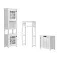 thumbnail image 1 of Derby 4-Piece Bathroom Set with Over Toilet Open Storage Shelf, Hamper, Floor Cabinet, and Hutch, 1 of 7
