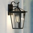 thumbnail image 1 of Derby 8-in W 1 Light Dusk to Dawn Matte Black Outdoor Wall Lantern Clear Glass Shade, LED Compatible, 1 of 13