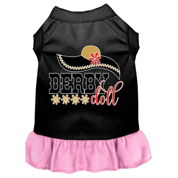 Pet Dog Cat Dress Screen Printed, "Derby Doll"