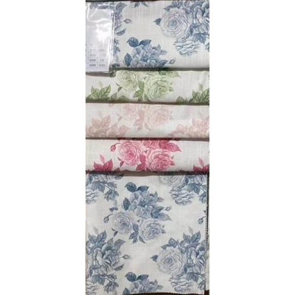 Derby Floral Digital Print Fabric - Linen Look - 115 Inch. in Width, | Home Decor