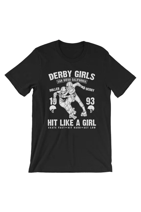 Derby Girls T-Shirt. Roller Derby Shirt 100% Cotton Premium Tee NEW