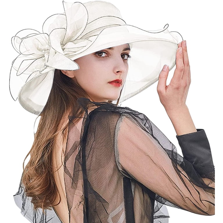 5723 Derby Hats- White Fascinators & Tea Party Hats For Church, Cocktail 612eNBTmyML._AC_UY350_.jpg main image 2