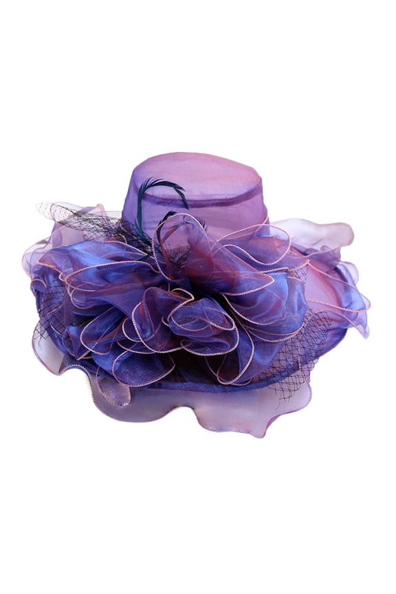 Derby Hats for Women 2025, Comdrip Women's Church Fascinator Cap Tea Party Wedding Hat Tea Party Hats for Women Purple One Size