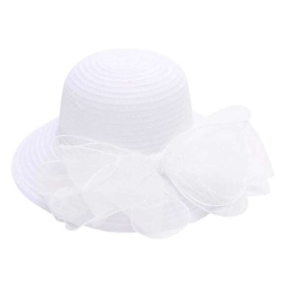Derby Hats for Women 2026 Women's Elegant Organza Kentucky Fascinator Summer Lightweight Trendy for Church, Tea Party, Weddings Hats, White