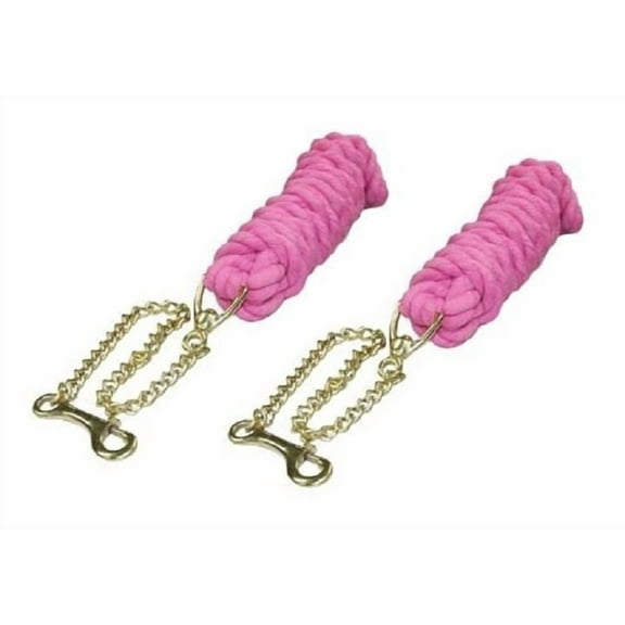 Derby Originals 10' Braided Cotton Lead Rope w/ 2' Stud Chain - Set of 2