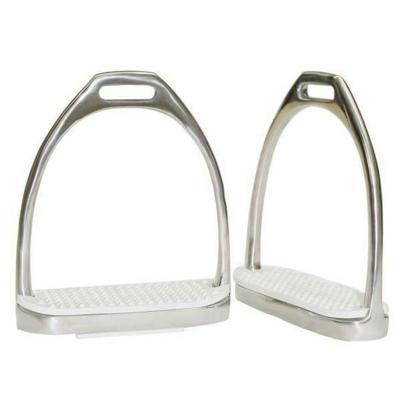 Derby Originals 4 Stainless Steel Weighted Stirrup Fillis Irons with Rubber Pads