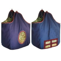 Derby Originals Large 24 OZ Canvas Horse Hay Bag 2-Sided Combo Design X Wide Gusset and 6-Month Warranty