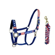 Derby Originals Patriotic Stars and Stripes Nylon Horse Halters with Matching 10 Lead