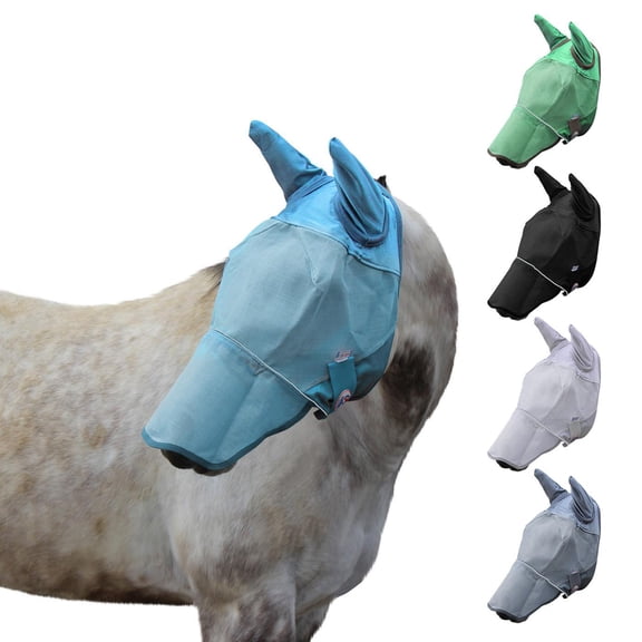 Derby Originals UV-Blocker Premium Reflective Horse Fly Mask with Ears and Nose Cover