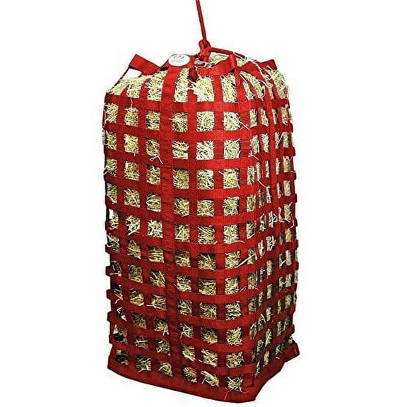Derby Originals XL Go Around Slow Feeder Horse Hay Bag with Super Tough Bottom with 1.75" Square Openings and 1-Year Warranty