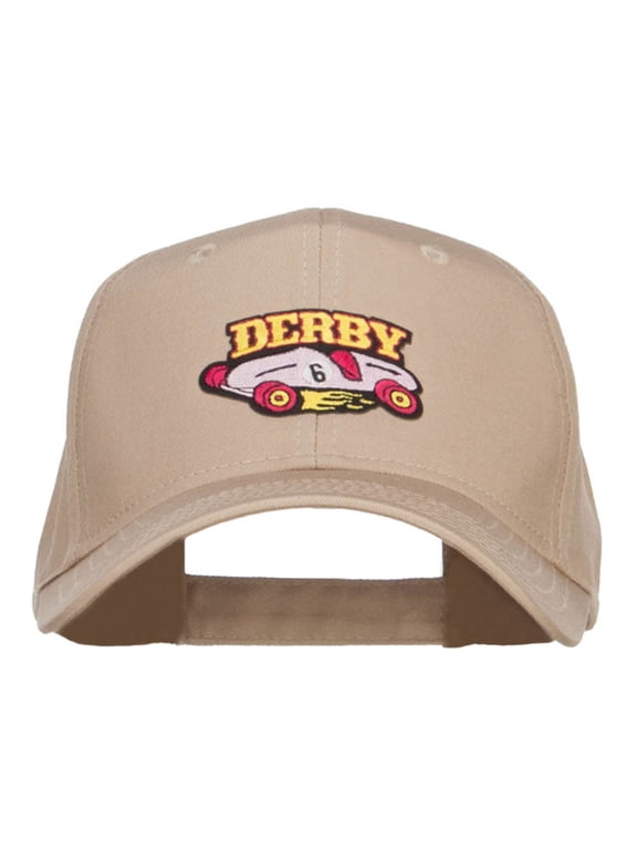 Derby Race Car Patched Cotton Cap - Khaki OSFM
