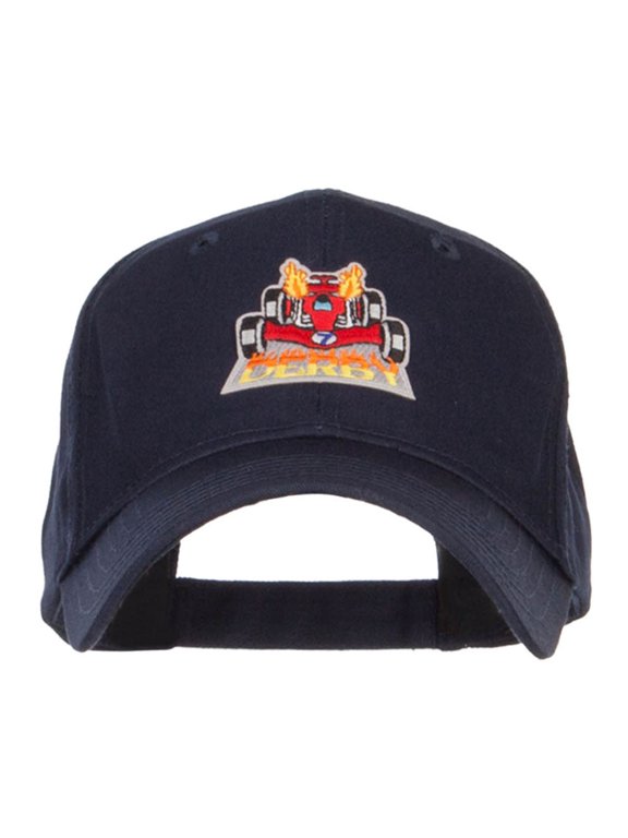 Derby Race Fire Patched Cotton Cap - Navy OSFM