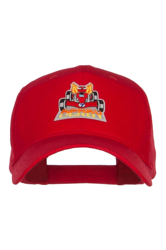 Derby Race Fire Patched Cotton Cap - Red OSFM