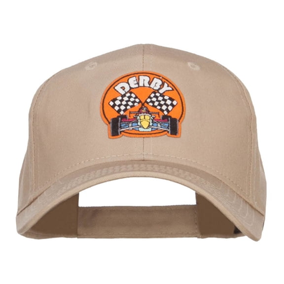 Derby Race Flag Patched Cap - Khaki OSFM