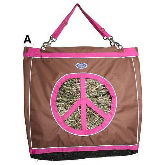 Derby Originals Top Load Peace Sign Hanging Horse Hay Bag with 13" Diameter Opening and 6 Month Warranty