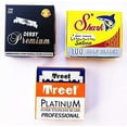 thumbnail image 1 of Derby-Shark-Treet 300 Quality Single Edge Razor Blades Sampler (3 different brands) 3 X 100 blades Per Pack Sampler for Barber Razors, 1 of 7