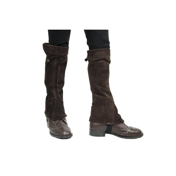 Derby Suede Leather Half Chaps with Velcro Closure for Horse Riding or Motorcycle Use