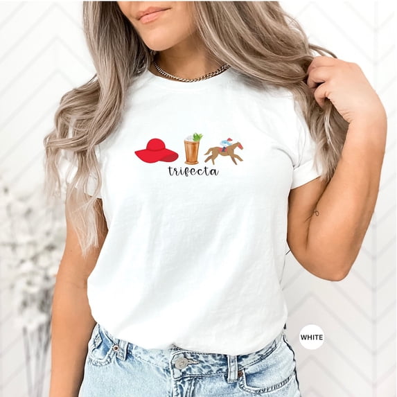 Derby T-Shirt Women'S, Trifecta Kentucky Horse Racing Gift, Fun Derby Celebration For Moms, Mint Juleps,And Horses, Kentucky Derby Shirts Unisex S-5XL Hot Trending Shirt, Vintage Birthday Gift