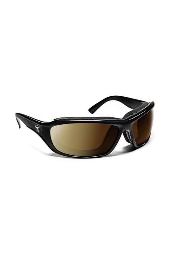 Derby Wind Blocking Padded Foam Polarized Sunglasses for Outdoors, 100% UVA + UVB Protection, Glossy Black Frame/Polarized Copper Lens