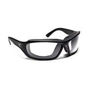 Derby Wind Blocking Padded Foam Sunglasses for Outdoors, 100% UVA + UVB Protection, Matte Black Frame/Clear Lens