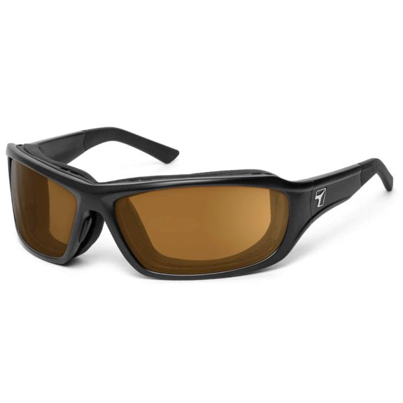 Derby Wind Blocking Padded Foam Sunglasses for Outdoors, 100% UVA + UVB Protection, Matte Black Frame/Sharpview Copper Lens