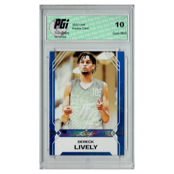 Dereck Lively 2022 Leaf Basketball #B-1 Blue Rookie Card PGI 10 Dallas Mavericks