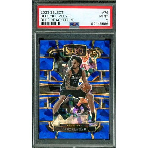 Dereck Lively II Rookie Card 2022-23 Select Blue Cracked Ice #76 PSA 9