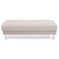 thumbnail image 1 of Passion Furniture Derek Beige Velvet Upholstered Ottoman, 1 of 5