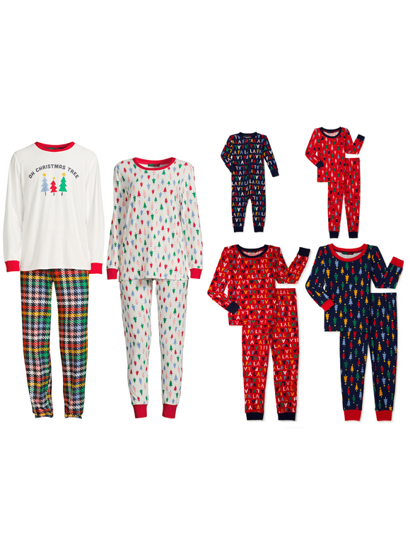 Christmas Trees Holiday Matching Family Christmas Pajamas Women's Sleepwear Set, 2-Piece, Sizes S-3XL