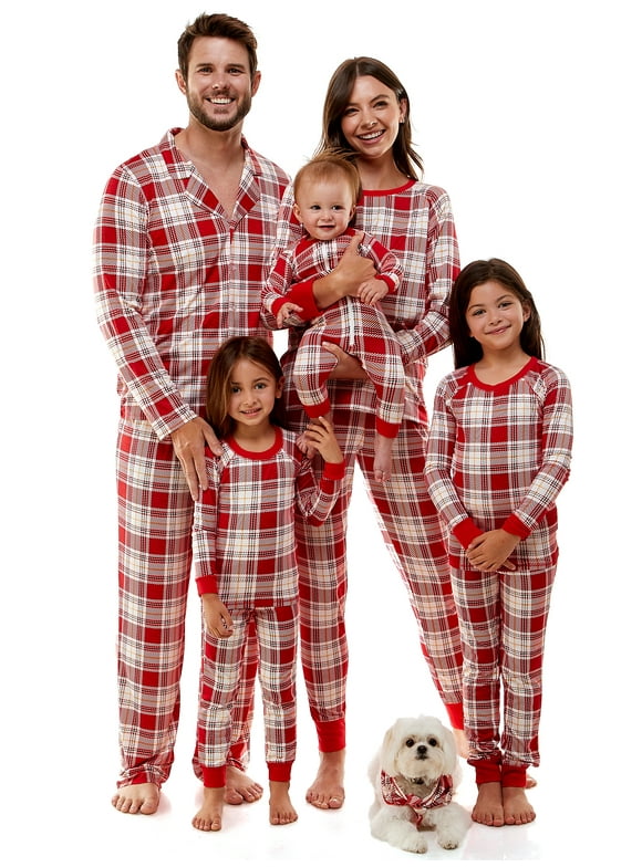 Derek Heart Classic Plaid Matching Family Christmas Pajamas Set, 2-Piece