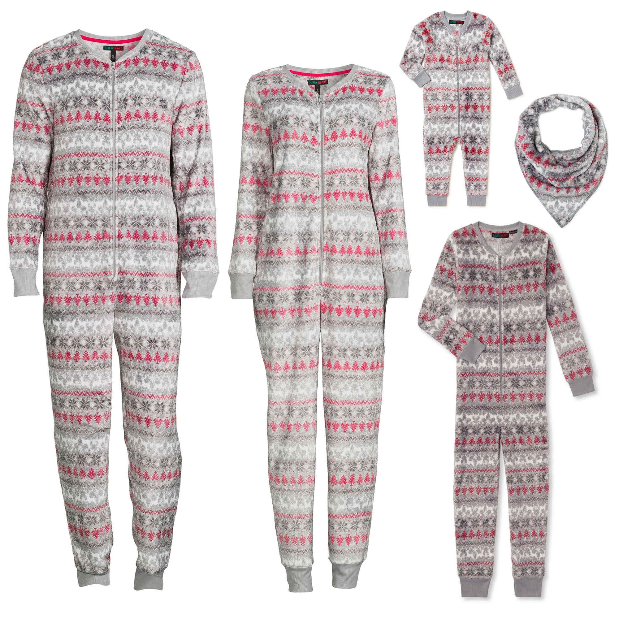 Derek Heart Fair Isle Holiday Matching Family Christmas Pajamas Men's  Sleepwear Union Suit, Sizes S-2XL 